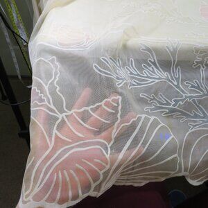 Cream Ocean Sea Shell SHOWER CURTAIN Fabric semi plastic finish (realistic)